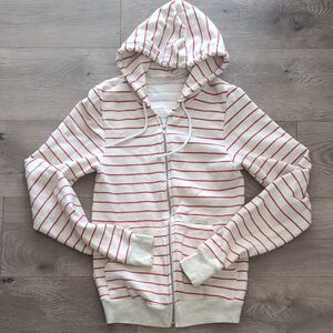 American Apparel Striped Hoodie with Red and White Stripes Size XS